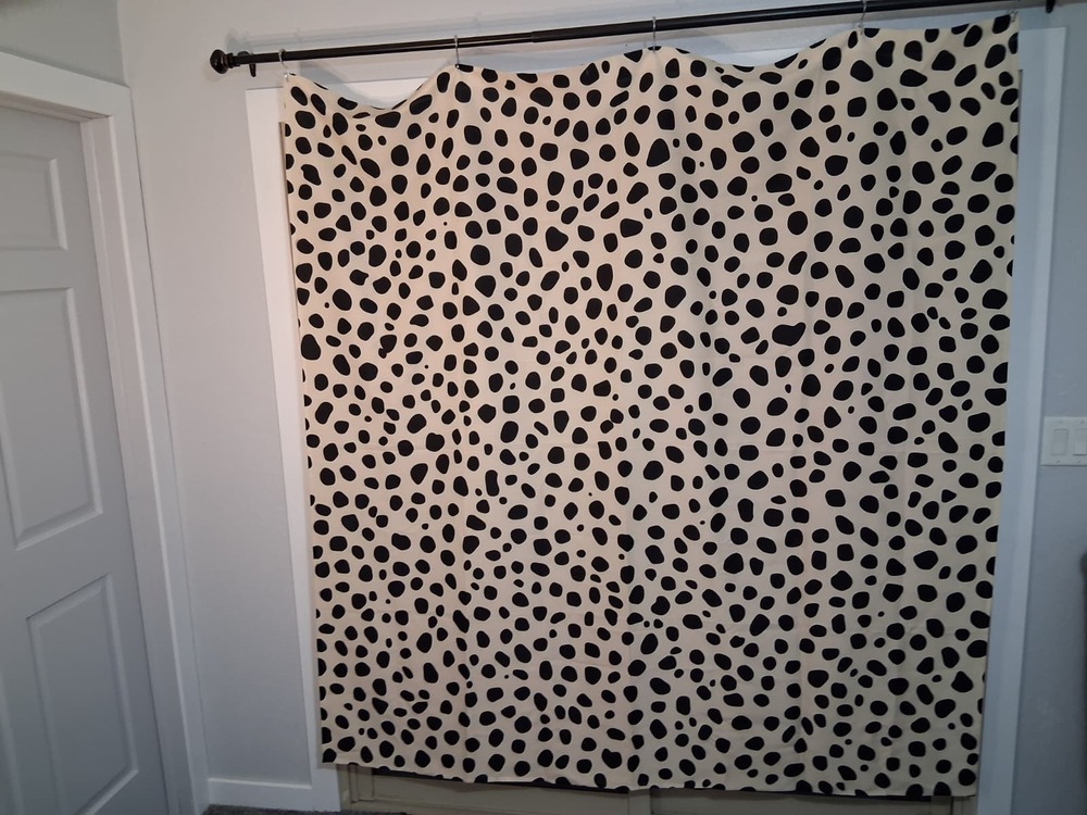 Beige Polka Shower Curtain